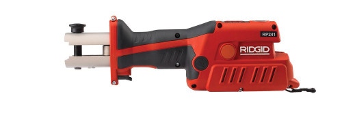 Immagine di Ridgid RP 241 Pressatrice in linea a batteria completo di ganasce U 16-20-25 mm, caricabatterie veloce,  2 batterie Litio Advanced 12 V 2.5 Ah e cassetta 59178