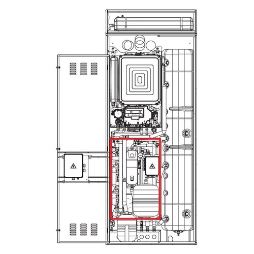 Immagine di Beretta SISTEMA HYBRID BOX S - 2 MIX Sistema ibrido ad incasso per due zona mix (caldo, freddo, ACS - solare, PDC, caldaia) 20205994