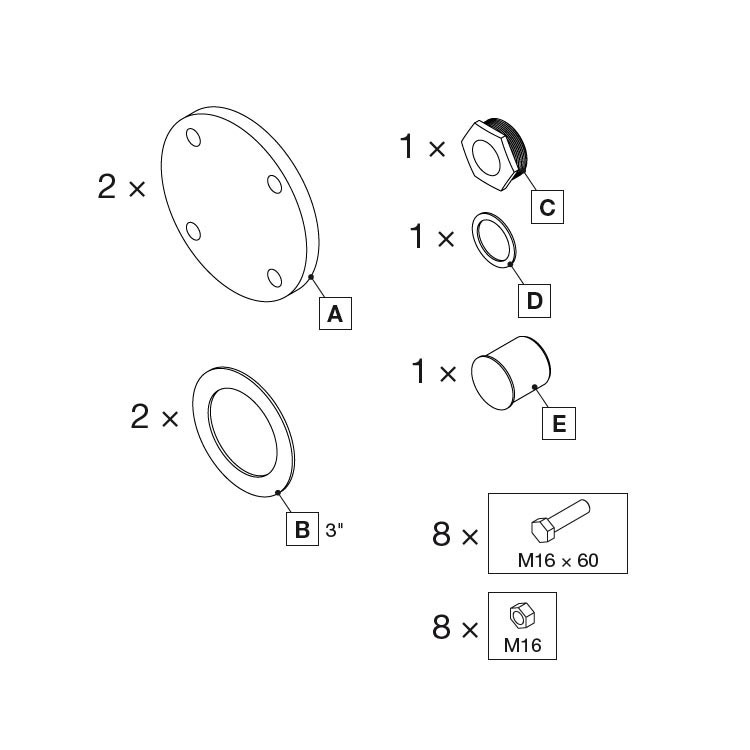 Immagine di Beretta kit tappi chiusura collettori sopra 100 kW 20009444