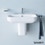 Immagine di Duravit HAPPY D.2 semicolonna per lavamani, colore bianco 0858320000