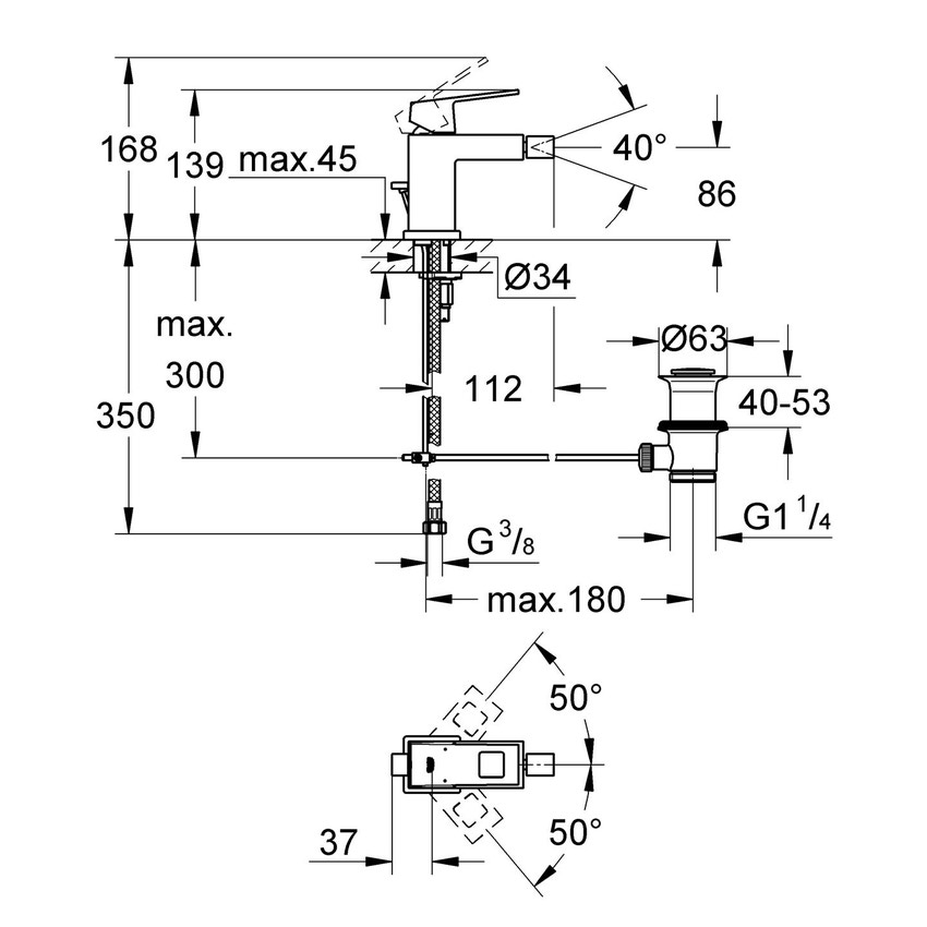 Miscelatore monocomando
per bidet