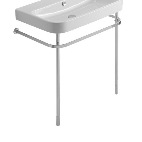 Immagine di Duravit HAPPY D.2 sostegno metallico regolabile in altezza, per lavabo consolle 80 cm, finitura cromo 0030771000
