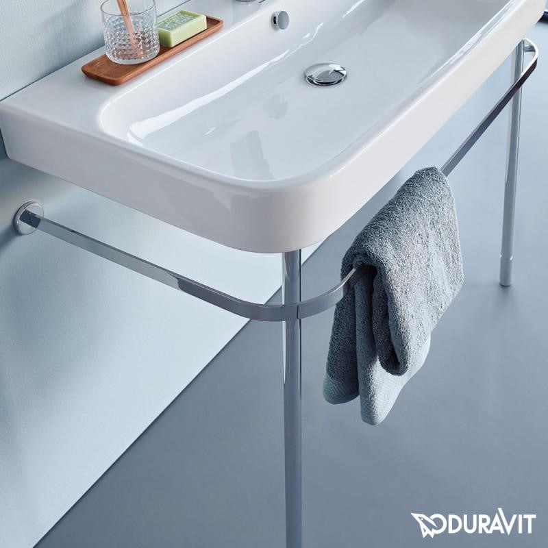 Immagine di Duravit HAPPY D.2 sostegno metallico regolabile in altezza, per lavabo consolle 65 cm, finitura cromo 0030781000