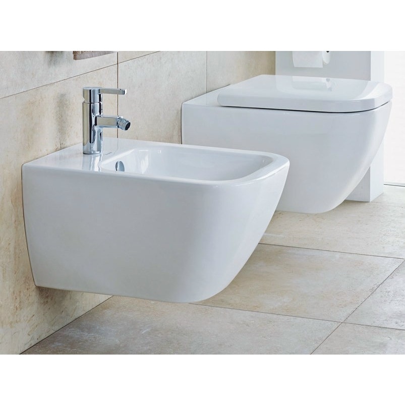 Immagine di Duravit HAPPY D.2 bidet sospeso monoforo, con troppopieno, colore bianco 2258150000