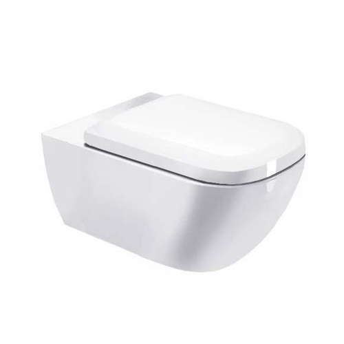 Immagine di Duravit HAPPY D.2 vaso sospeso Rimless®, a cacciata, senza brida e senza sedile, fabbisogno di acqua di risciacquo 4,5 l, UWL classe 1, colore bianco 2222090000