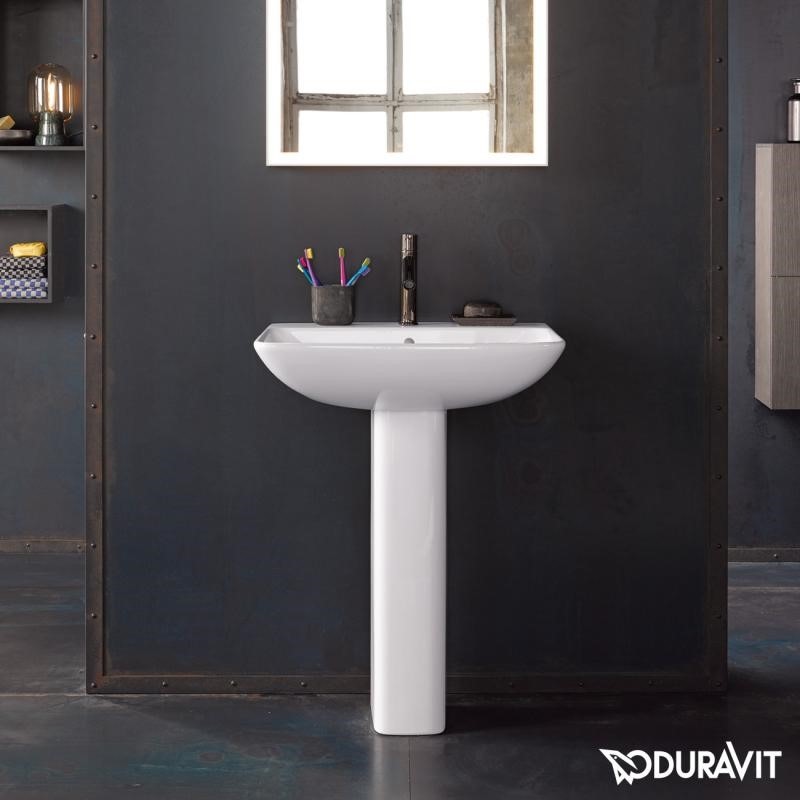 Immagine di Duravit ME BY STARCK lavabo 60 cm monoforo, con troppopieno, con bordo per rubinetteria, lato inferiore smaltato, colore bianco 2335600000