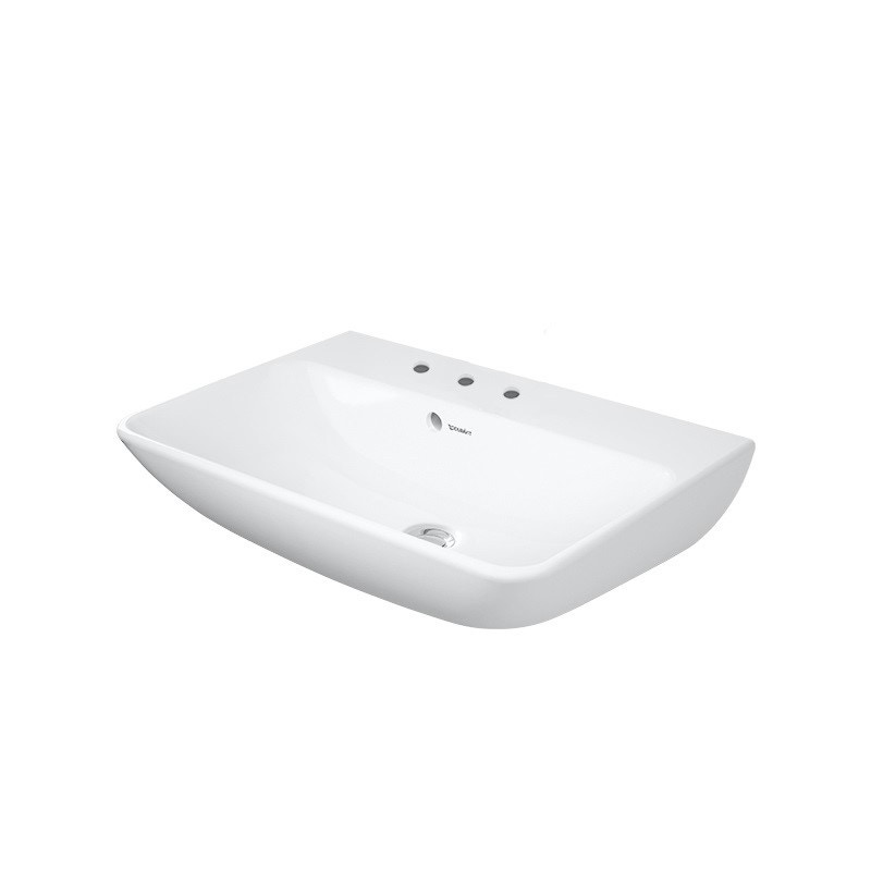 Immagine di Duravit ME BY STARCK lavabo Compact 60 cm con 3 fori per rubinetteria, con troppopieno, con bordo per rubinetteria, colore bianco 2343600030