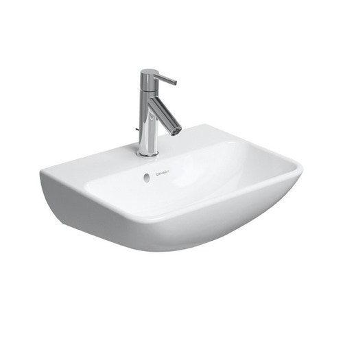 Immagine di Duravit ME BY STARCK lavamani 45 cm monoforo, con troppopieno, con bordo per rubinetteria,  lato inferiore smaltato, colore bianco 0719450000