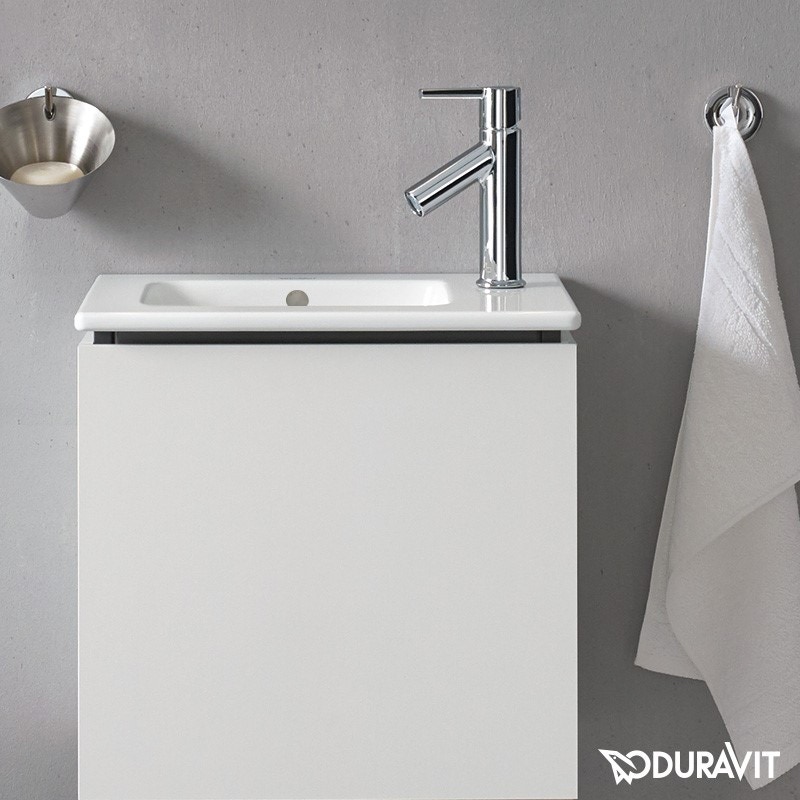Immagine di Duravit ME BY STARCK lavamani consolle 43 cm monoforo, con bordo per rubinetteria, con troppopieno, colore bianco finitura opaco 0723433200