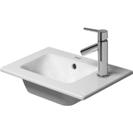 Immagine di Duravit ME BY STARCK lavamani consolle 43 cm monoforo, con bordo per rubinetteria, con troppopieno, colore bianco 0723430000