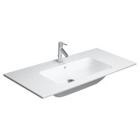 Immagine di Duravit ME BY STARCK lavabo consolle 103 cm monoforo, con troppopieno, con bordo per rubinetteria, colore bianco 2336100000