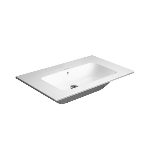 Immagine di Duravit ME BY STARCK lavabo consolle 83 cm senza foro per rubinetteria, con troppopieno, con bordo per rubinetteria, colore bianco 2336830060