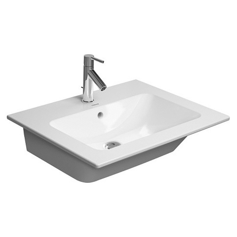 Immagine di Duravit ME BY STARCK lavabo consolle 63 cm monoforo, con troppopieno, con bordo per rubinetteria, colore bianco 2336630000