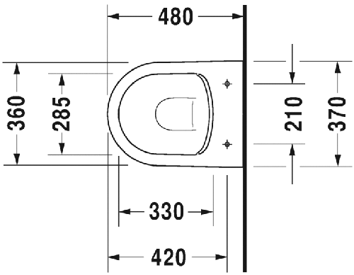 Immagine di Duravit ME BY STARCK COMPACT set vaso sospeso Rimless® senza brida P.48 cm, sedile con coperchio rimovibile, cerniere in acciaio inox con chiusura rallentata, colore bianco 45300900A1