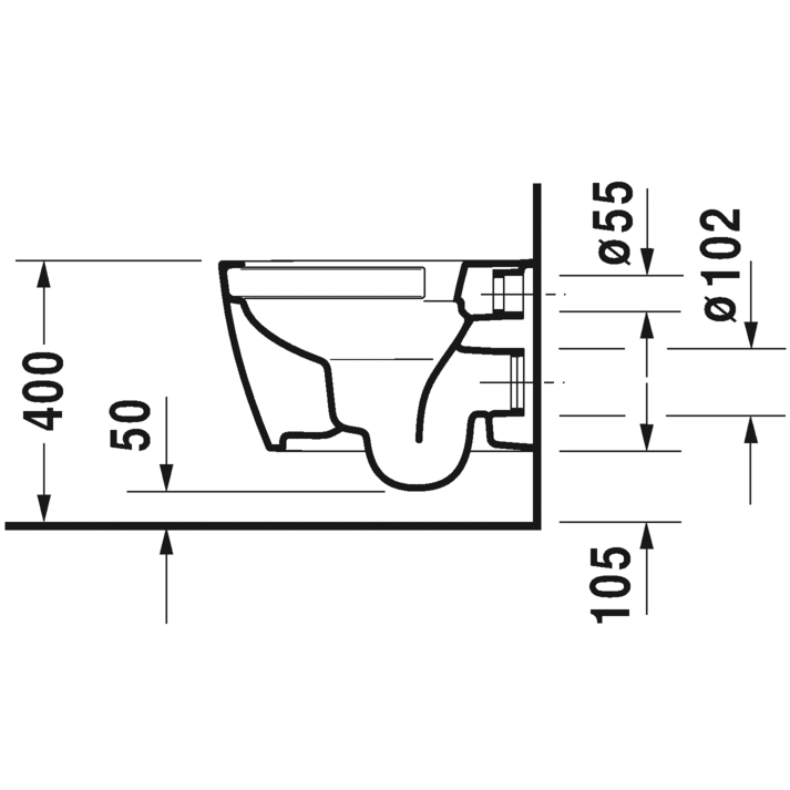 Immagine di Duravit ME BY STARCK COMPACT set vaso sospeso Rimless® senza brida P.48 cm, sedile con coperchio rimovibile, cerniere in acciaio inox con chiusura rallentata, colore bianco 45300900A1