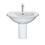 Immagine di Duravit DARLING NEW lavabo 55 cm monoforo, con troppopieno, con bordo per rubinetteria, lato inferiore smaltato, WonderGliss, colore bianco 26215500001