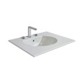 Immagine di Duravit DARLING NEW lavabo consolle 83 cm con 3 fori per rubinetteria, con troppopieno, con bordo per rubinetteria, WonderGliss, colore bianco 04998300301