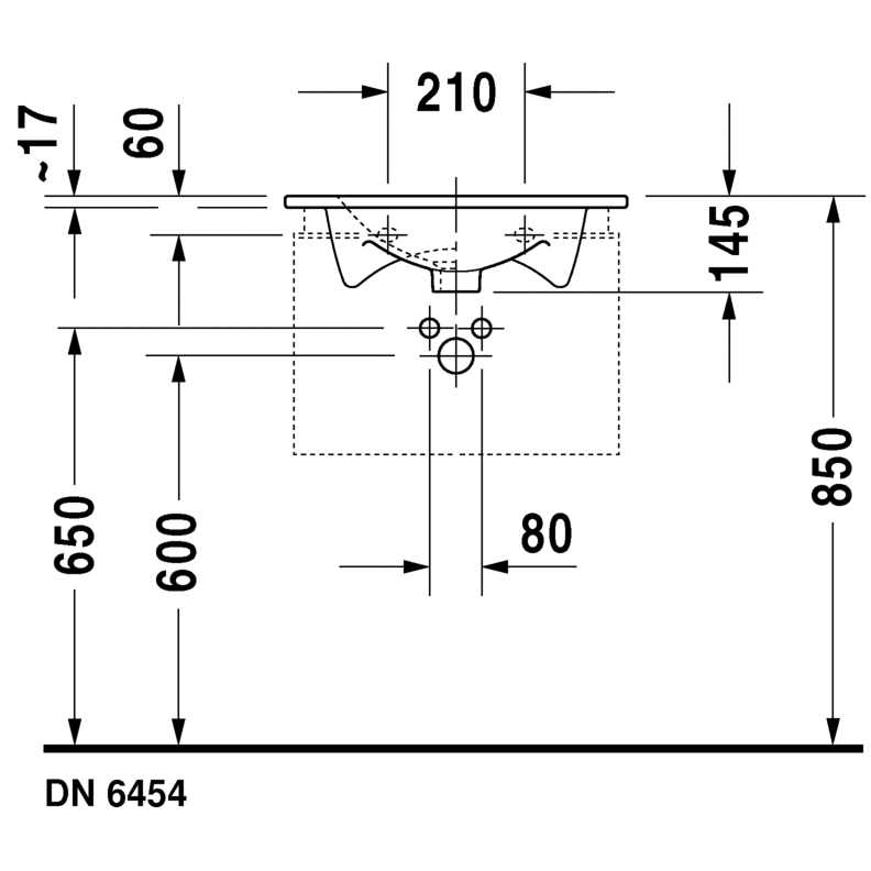 Immagine di Duravit DARLING NEW lavabo consolle 53 cm monoforo, con troppopieno, con bordo per rubinetteria, colore bianco 0499530000