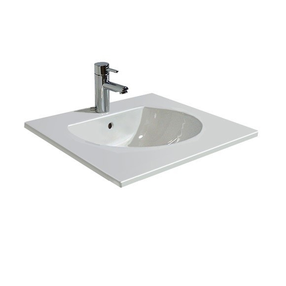 Immagine di Duravit DARLING NEW lavabo consolle 53 cm monoforo, con troppopieno, con bordo per rubinetteria, WonderGliss, colore bianco 04995300001