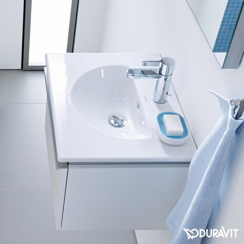 Immagine di Duravit DARLING NEW lavabo consolle 53 cm monoforo, con troppopieno, con bordo per rubinetteria, colore bianco 0499530000