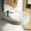 Immagine di Duravit ARCHITEC lavabo Vital Med 57.5 cm con foro diaframmato per rubinetteria a sinistra e per portasapone a destra, senza troppopieno, con bordo per rubinetteria, lato inferiore smaltato, colore bianco 0443580000