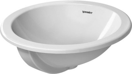 Immagine di Duravit ARCHITEC lavabo da incasso Ø 47 cm, senza foro, per incasso soprapiano, senza troppopieno, lato inferiore smaltato, colore bianco 0468470000
