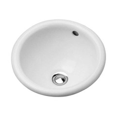 Immagine di Duravit ARCHITEC lavabo Bali Ø 33.5 cm da incasso senza foro, per incasso soprapiano, con troppopieno, lato inferiore smaltato, colore bianco 0473340031