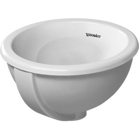 Immagine di Duravit ARCHITEC lavabo Bali Ø 33.5 cm da incasso senza foro, per incasso soprapiano, con troppopieno, lato inferiore smaltato, colore bianco 0473340031