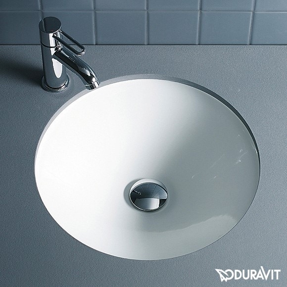 Immagine di Duravit ARCHITEC lavabo da incasso Ø 37.5 cm senza foro, per incasso sottopiano, senza troppopieno, colore bianco 0319370000