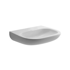 Immagine di Duravit D-CODE lavabo Med senza foro 60 cm a parete, senza troppopieno, con bordo per rubinetteria, lato inferiore smaltato, colore bianco 2311600070