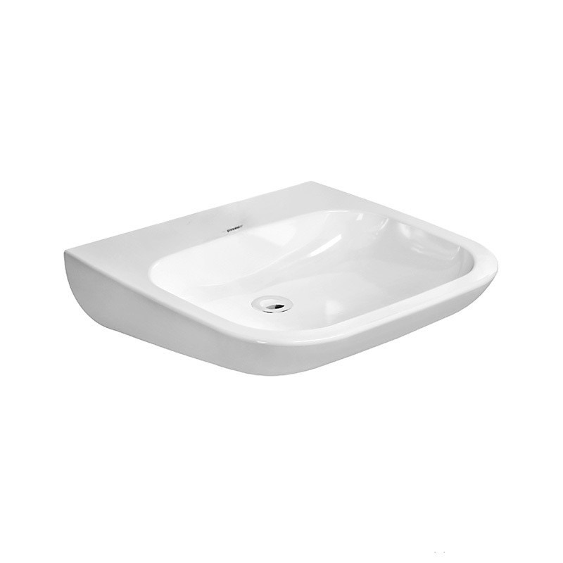 Immagine di Duravit D-CODE lavabo Vital Med senza foro, senza troppopieno, con bordo per rubinetteria, lato inferiore smaltato, colore bianco 23136000702