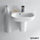 Immagine di Duravit D-CODE lavamani con troppopieno e bordo per rubinetteria, lato inferiore smaltato, colore bianco 0705450000