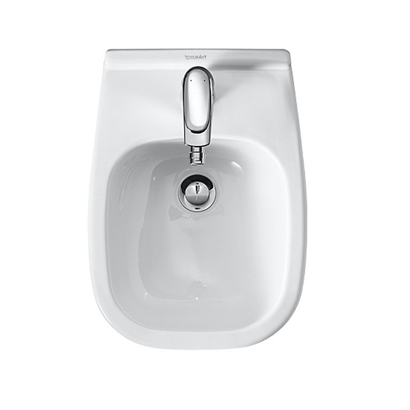 Immagine di Duravit D-CODE bidet sospeso Compact monoforo, con troppopieno e bordo per rubinetteria, colore bianco 2237150000