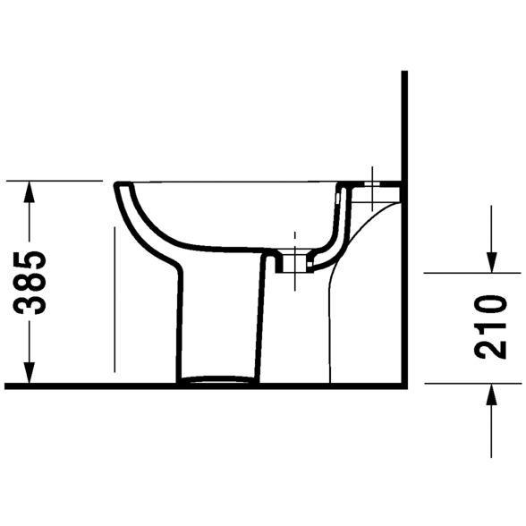 Immagine di Duravit D-CODE bidet a pavimento monoforo, con troppopieno e bordo per rubinetteria, colore bianco 2238100000