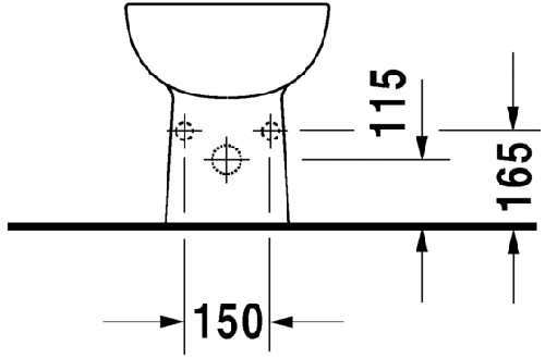 Immagine di Duravit D-CODE bidet a pavimento monoforo, con troppopieno e bordo per rubinetteria, colore bianco 2238100000