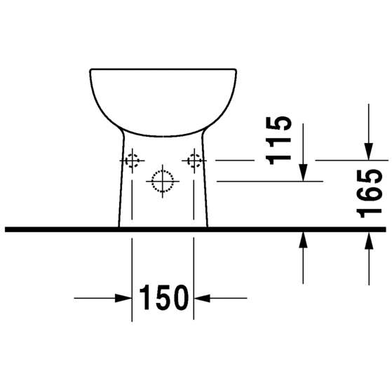 Immagine di Duravit D-CODE bidet a pavimento monoforo, con troppopieno e bordo per rubinetteria, colore bianco 2238100000