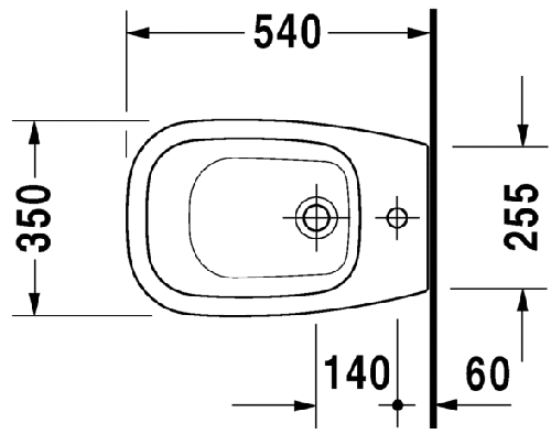 Immagine di Duravit D-CODE bidet a pavimento monoforo, con troppopieno e bordo per rubinetteria, colore bianco 2238100000