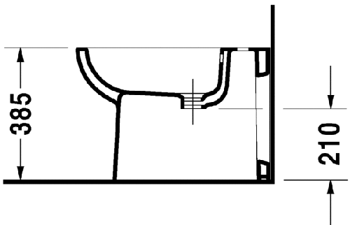 Immagine di Duravit D-CODE bidet a pavimento a filo parete monoforo, con troppopieno e bordo per rubinetteria, colore bianco 22411000002