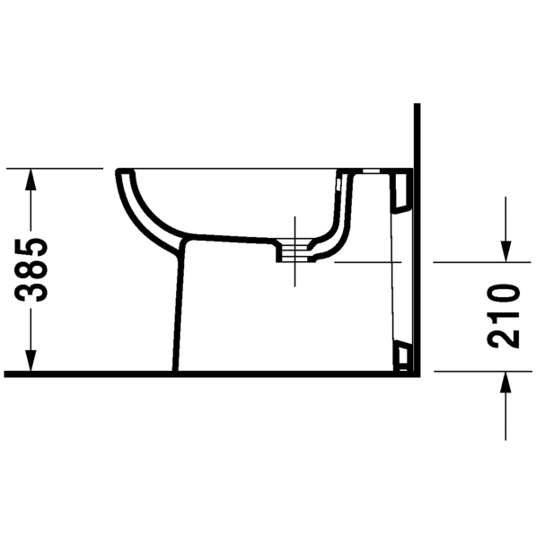 Immagine di Duravit D-CODE bidet a pavimento a filo parete monoforo, con troppopieno e bordo per rubinetteria, colore bianco 22411000002
