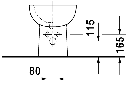 Immagine di Duravit D-CODE bidet a pavimento a filo parete monoforo, con troppopieno e bordo per rubinetteria, colore bianco 22411000002