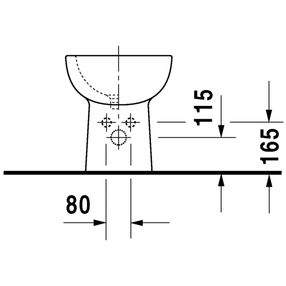 Immagine di Duravit D-CODE bidet a pavimento a filo parete monoforo, con troppopieno e bordo per rubinetteria, colore bianco 22411000002