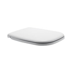 Immagine di Duravit D-CODE sedile con coperchio per vaso sospeso Compact, cerniere in plastica, con chiusura rallentata, colore bianco 0067390099