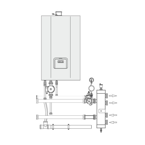 Immagine di Beretta Configurazione Hs 50 kW con staffaggio a muro 20061065