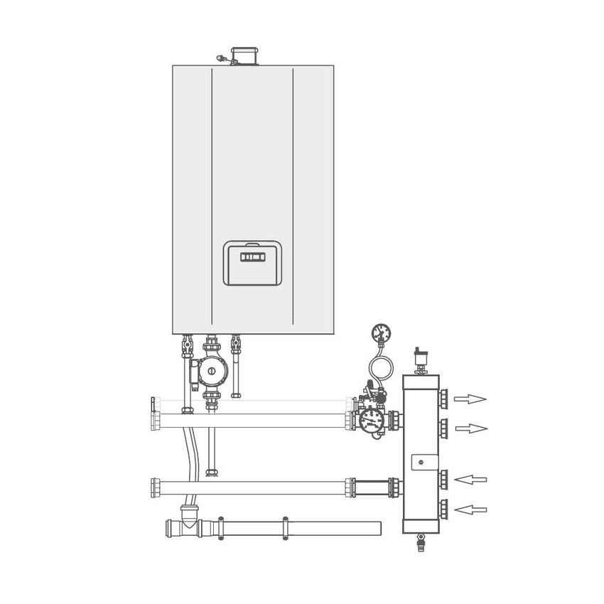 Immagine di Beretta Configurazione Hs 50 kW con staffaggio a muro 20061065