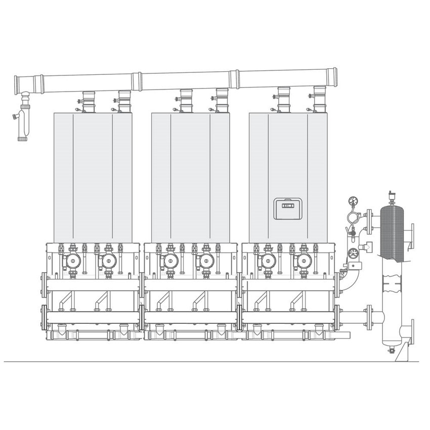 Immagine di Beretta Configurazione Hs 300 kW con staffaggio a muro 20061071