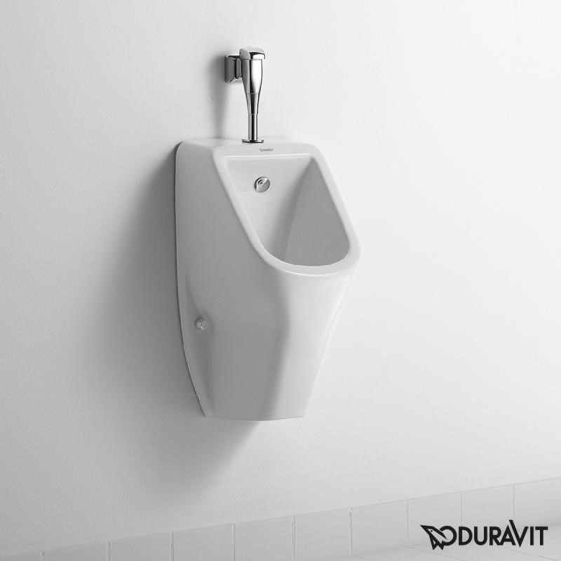 Immagine di Duravit D-CODE orinatoio con entrata vista dall'alto, senza brida di risciacquo, colore bianco 0828300000