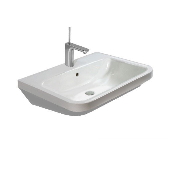 Immagine di Duravit DURASTYLE lavabo 65 cm monoforo, con troppopieno, con bordo per rubinetteria, lato inferiore smaltato, colore bianco 2319650000