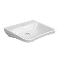 Immagine di Duravit DURASTYLE lavabo Vital Med 65 cm senza foro per rubinetteria, senza troppopieno, con bordo per rubinetteria, lato inferiore smaltato, colore bianco 2330650070