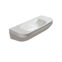 Immagine di Duravit DURASTYLE lavamani 50 cm senza foro per rubinetteria, senza troppopieno, con bordo per rubinetteria, lato inferiore smaltato, WonderGliss, colore bianco 07135000001