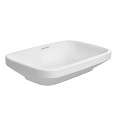 Immagine di Duravit DURASTYLE bacinella da appoggio soprapiano 60 cm senza foro per rubinetteria, con rettifica, senza troppopieno, senza bordo per rubinetteria, colore bianco 0349600000